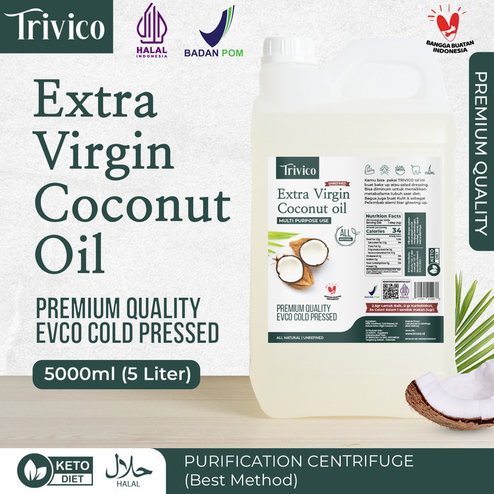 

TRIVICO EXTRA VIRGIN COCONUT OIL VCO PREMIUM 5000 ML COLD PRESSED
