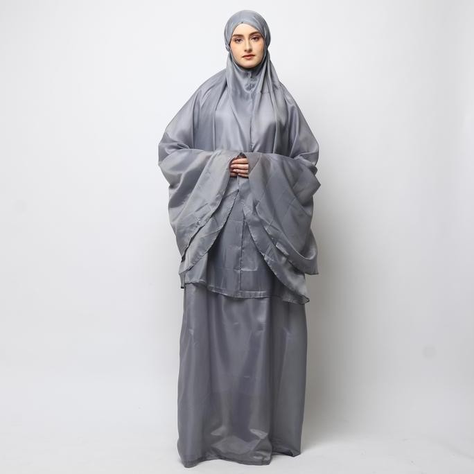 Miliki Ds Modest - Mukena Traveling Mini Terkecil - Petunia (Case Polos) Setelan Parasut