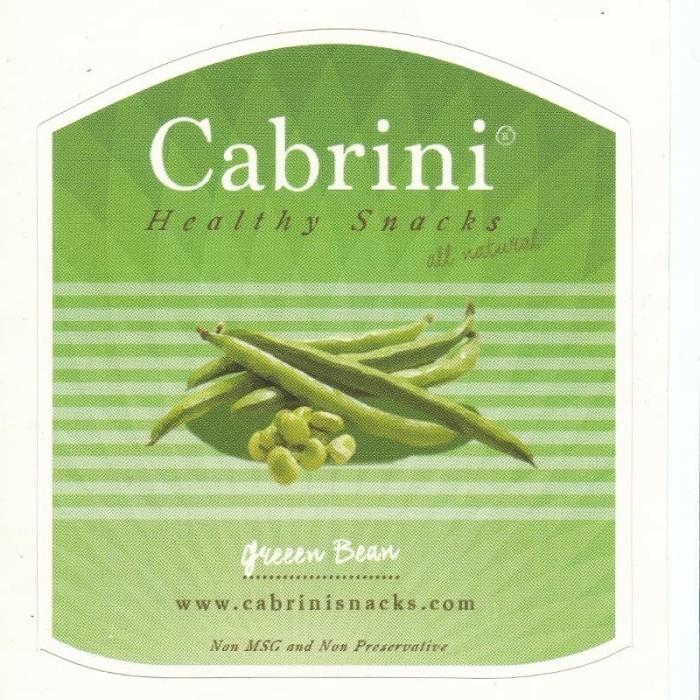 

Cabrini Healthy Snacks Green Bean ( 1000 Ml ) - Keripik Buncis