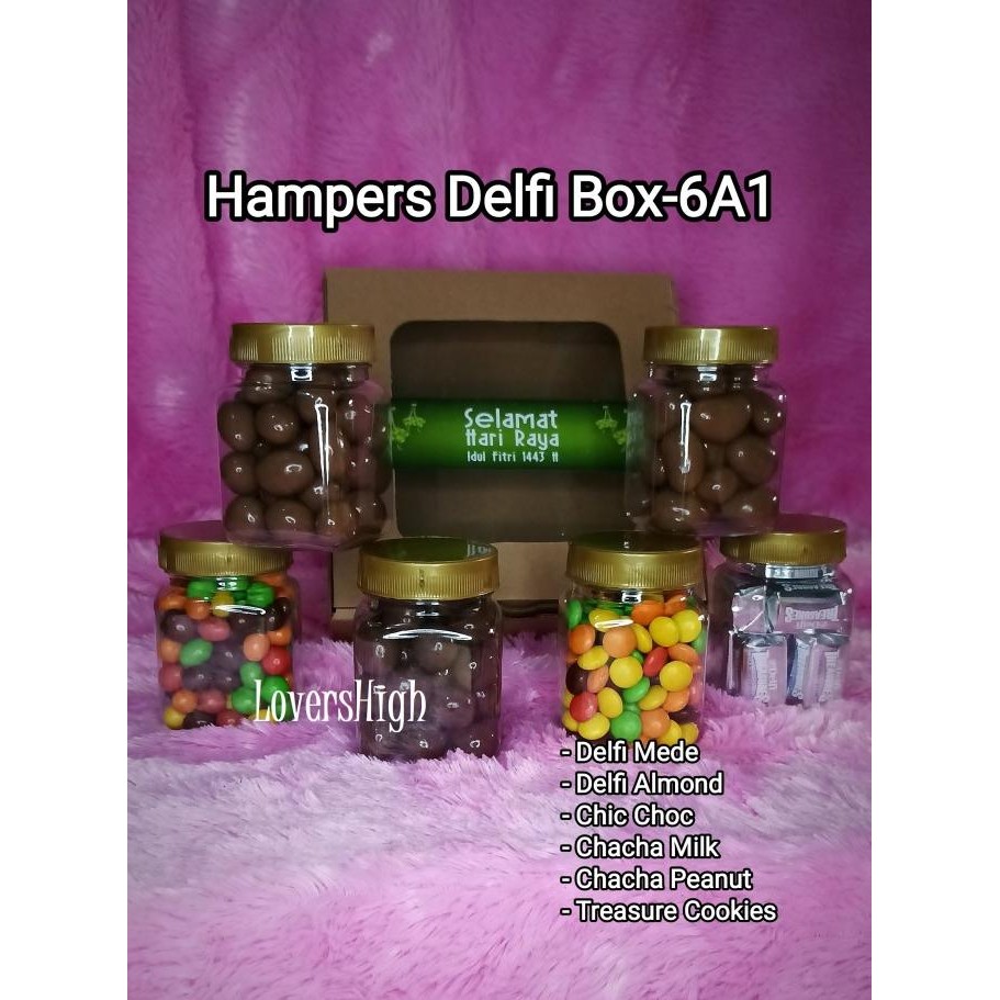 

Super Hot!, Hampers Parcel Box Coklat Lebaran 6 Toples Mini 210Ml Delfi Asli Gift