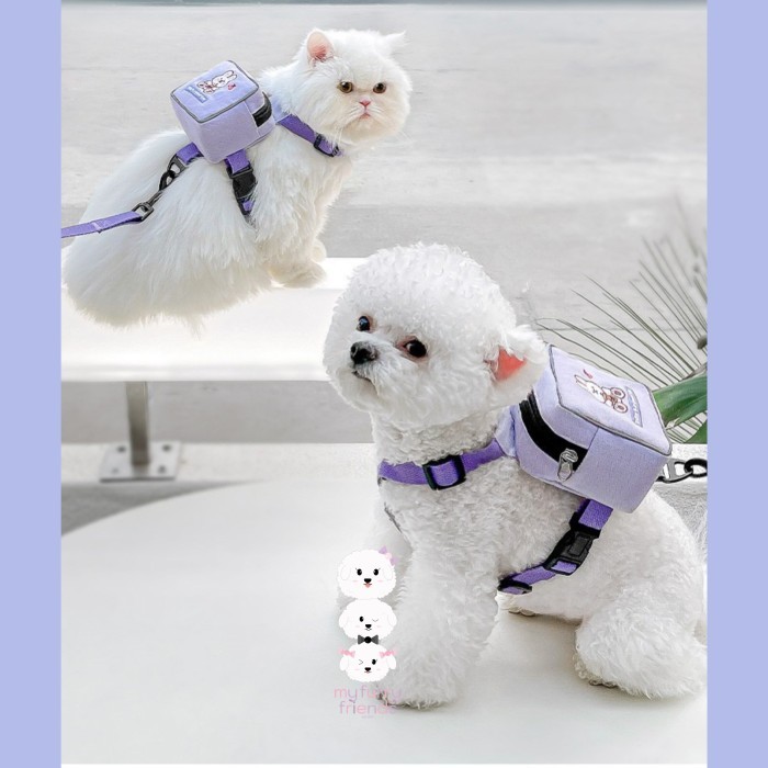 Tali tuntun lucu kucing anjing kecil backpack harness cats and dogs