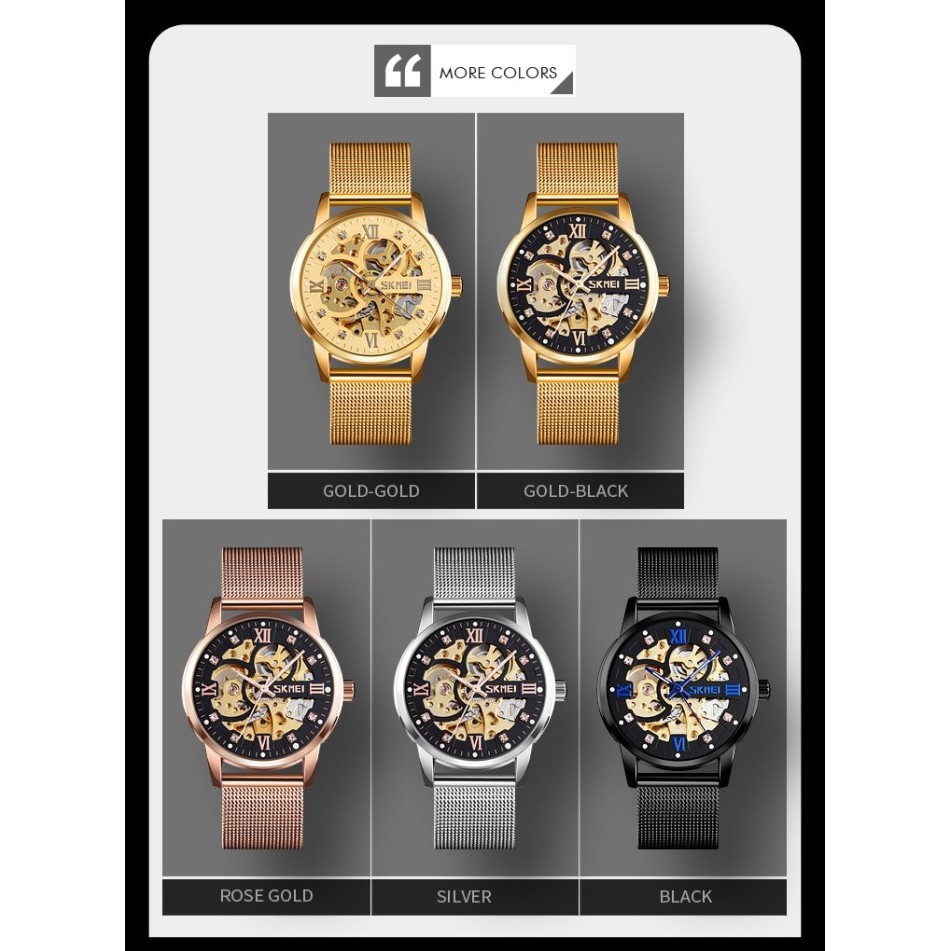 Skmei 9199 Original Jam Tangan Pria Analog Automatic Rantai Tahan Air #Gratisongkir #Sale #Discount