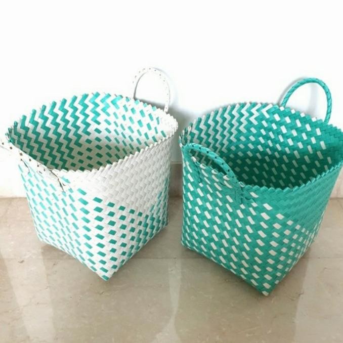 

Best Seller!, Tas Hijau Souvenir Lebaran Hampers Tas Pasar Belanja Anyaman Keranjang