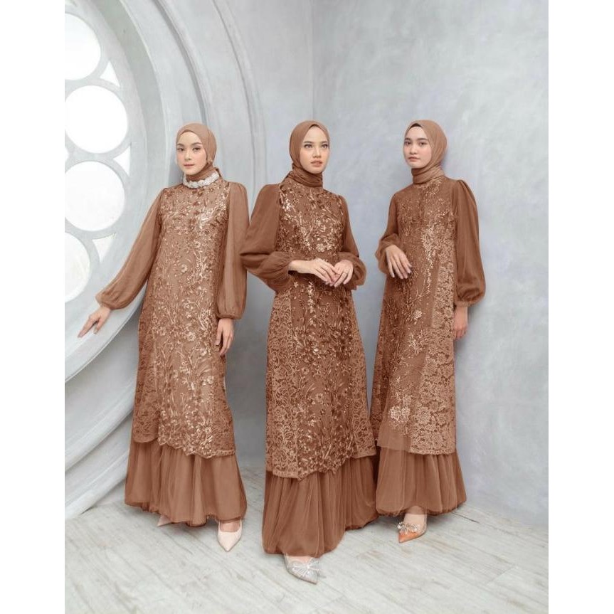Baju Gamis Wanita Terbaru Muslim 2023 Model Casual Kondangan- Farida Best Seller