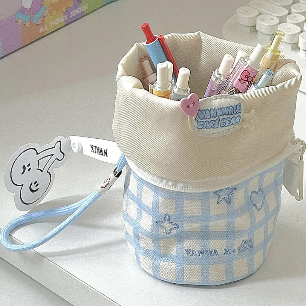 

Japanese Style Round Tube Vertical Flip Stationery Foldable Large Capacity Pencil Case