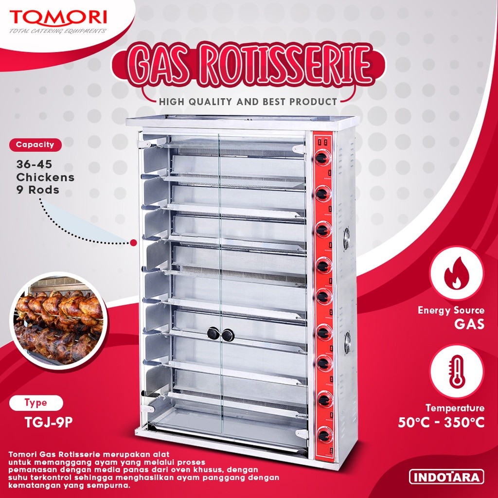 Gas Rotisserie 9 Rods / Mesin Pemanggang Tomori - TGJ9P