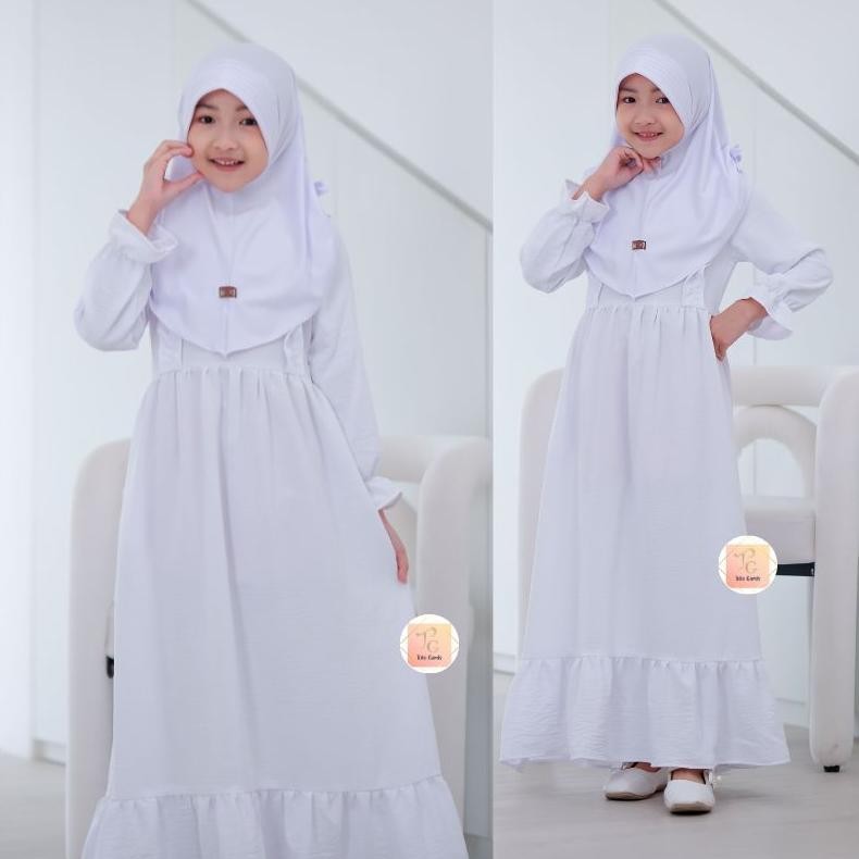 HK Gamis Anak Perempuan Syari One set Hijab Terbaru Manasik Terbaru Zoe Butiq Zhayda TERLARIS