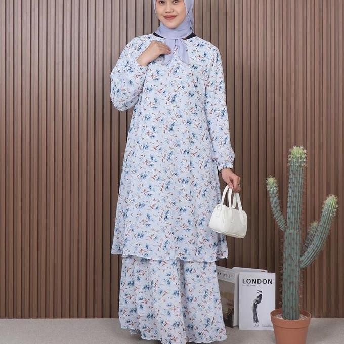 Famys - Gamis Malaysia Motif New Shiffon 000568  Muslim Wanita Promo