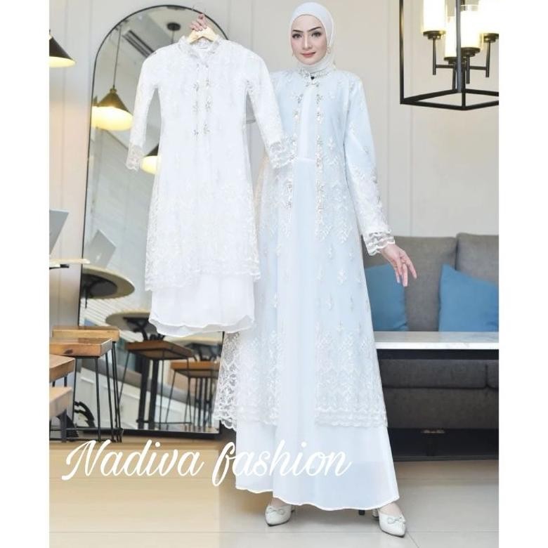 HK Gamis Yasmin Outher Lepas Pasang / Gamis Busui Friendly / Gamis Outher Couple Ibu dan Anak / Gami
