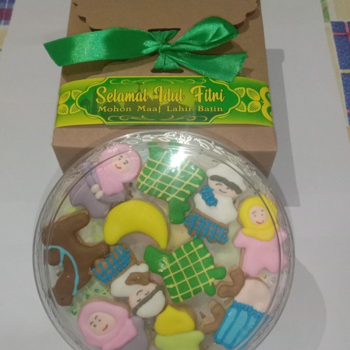 

New! Kue Idul Fitri/Kukis hias Lebaran/Ied icing cookies toples 500 gram Idul Fitri