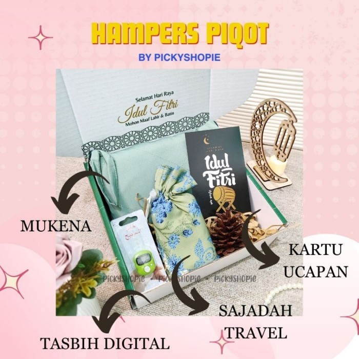 

New! Hampers Box Mukena Piqot 2in1 Lengkap Sajadah Tasbih Idul Fitri Graduation Terlaris. Idul Fitri