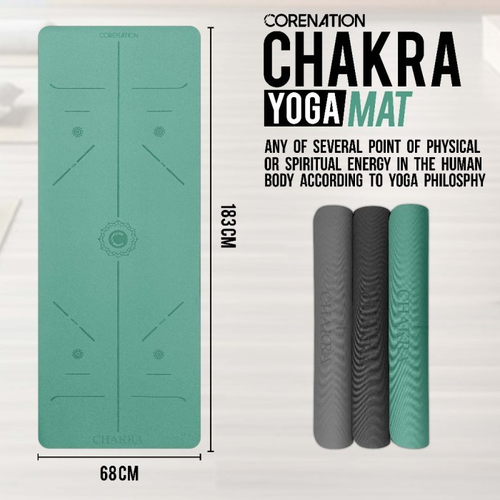 DISKON CoreNation Chakra Yoga Mat 4.5MM Workout Mat Anti Slip Matras Yoga / Matras Olahraga