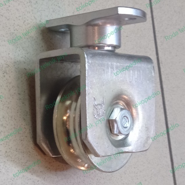 Roda pagar pintu sliding bull brand 3 inchi ( 7,5 cm )rel tikung-belok