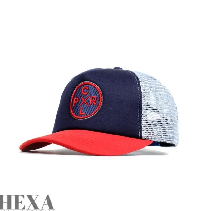 Topi Trucker Hat Baseball Jaring Pria Cowok Original Distro Biru Merah