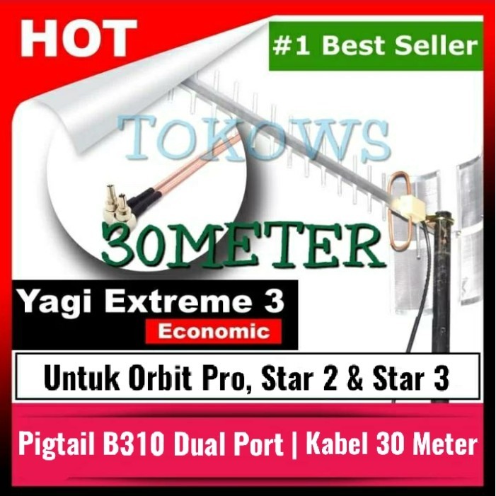 Antena Penguat Sinyal Orbit Pro, Star 2 & Star 3 - Yagi Extreme 30M