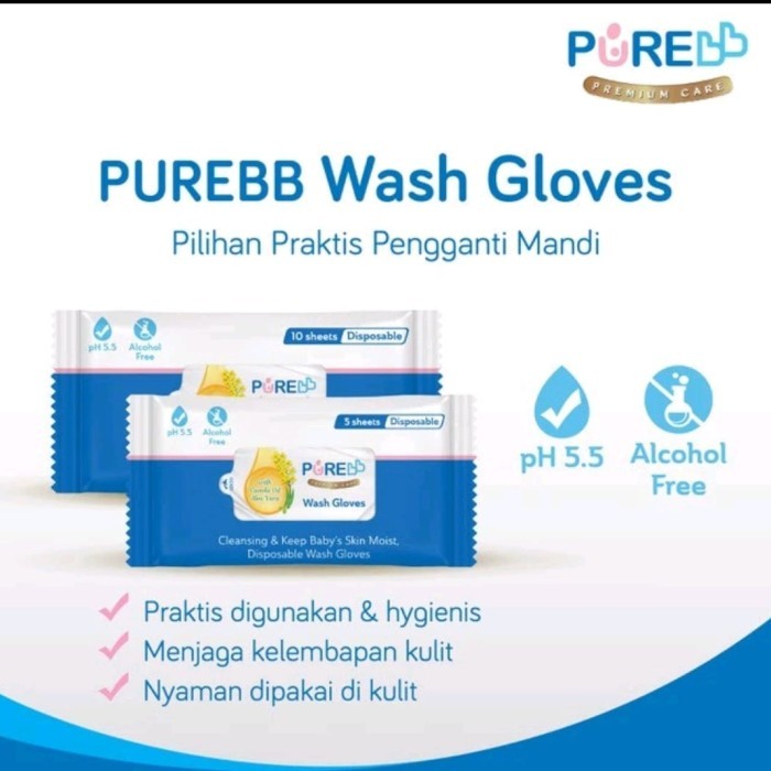 Pure Baby Wash Gloves isi 10s Disposable washlap