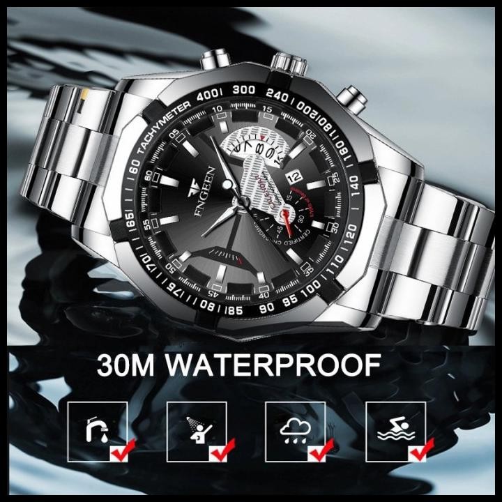 Terlaris Jam Tangan Pria Fngeen S001 Silver Original Promo Lebaran Good Quality