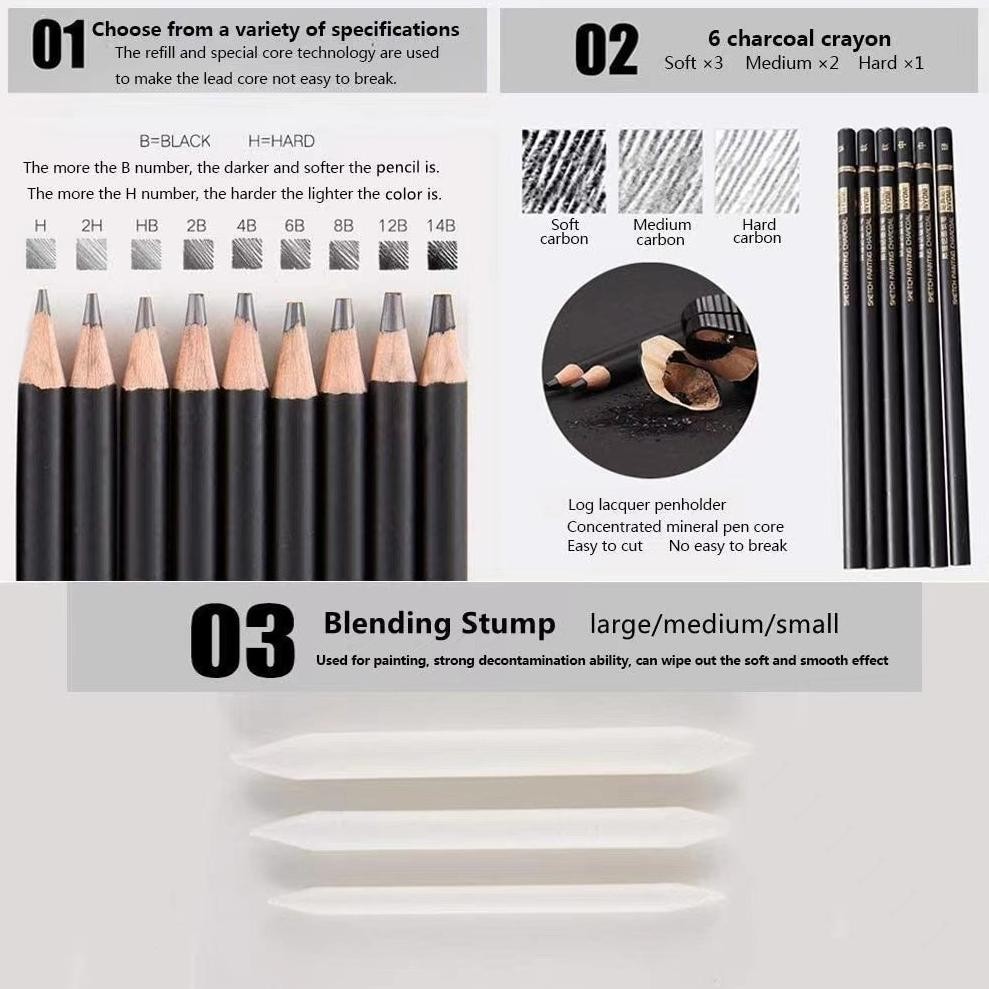 

Promo Gila Nyoni Drawing Pencil Gambar Set 29Pcs Metal Tin Box Pensil Gambar Lukis Sketsa Lengkap Paket