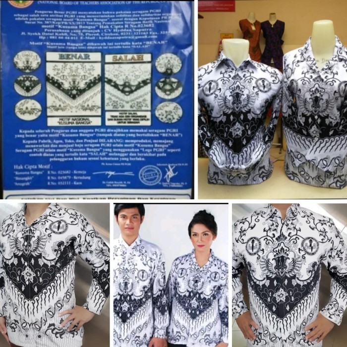 SERAGAM PGRI PRIA DAN WANITA TERBARU BATIK GURU SILKY FULL FURING
