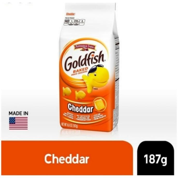 

Ready Stock !!! Biskuit Cracker Pepperidge Farm Goldfish Rasa Cheddar 187 Gram