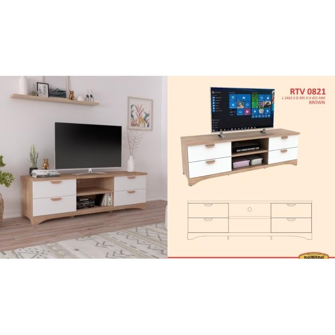 Meja TV Rak Tv Minimalis Modern Bufet Tv Kayu RTV 0821 Romero BOGOR TA