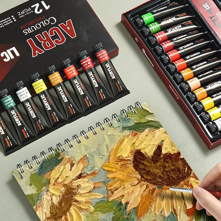 

Y-76 Set 24 Warna - Cat Acrylik 12Ml Tahan Air, Paket Graffiti Lukisan Seni Rekreasi