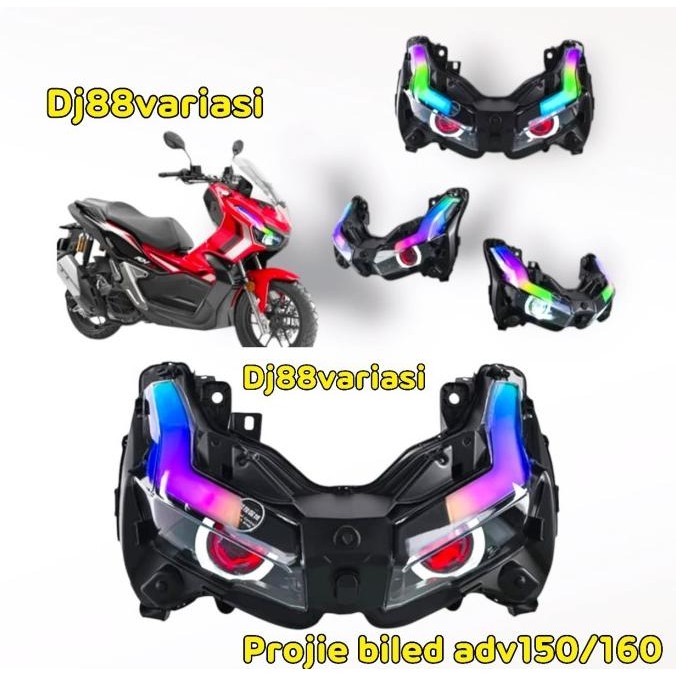 Ready  Headlamp Projie Biled Adv 150 Adv 160 Projector Lampu Alis Rgb Android