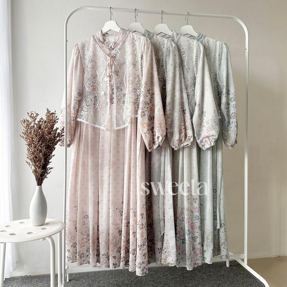 SWEETA | di Dress Vest x Tile Mutiara | LD 105cm | Ceruty | Korea Style | Atasan Wanita |Muslim
