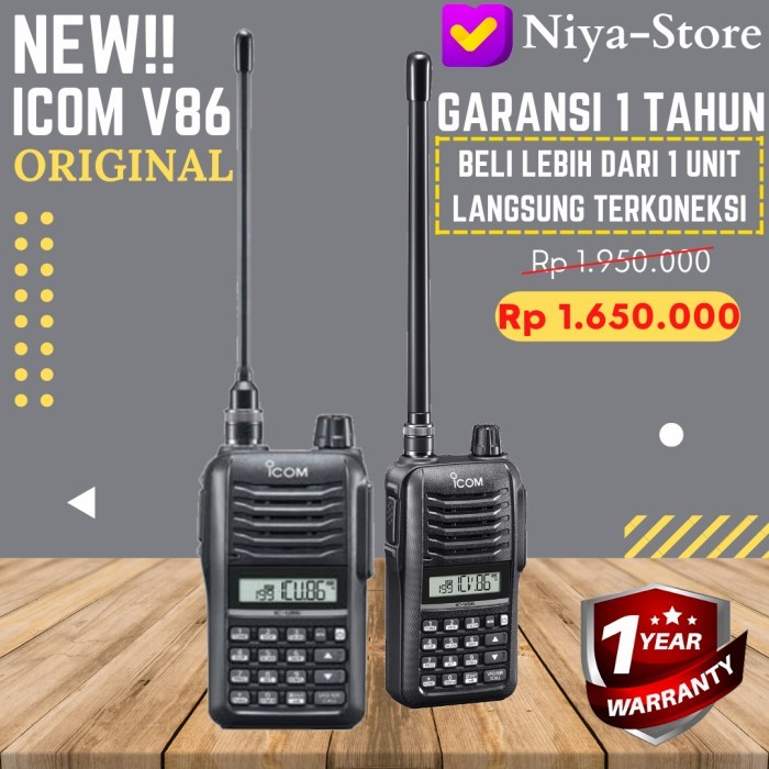 HT ICOM V86 Original HT ICOM V86 VHF 7 Watt (Garansi 1 Tahun)