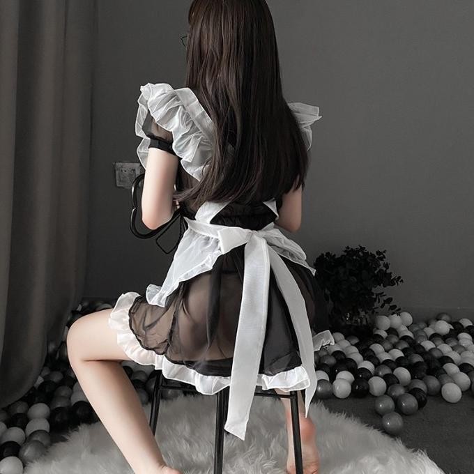 

Lingerie Sexy Cosplay Lure Perban Apron Sifon Pembantu Seragam A206 Original