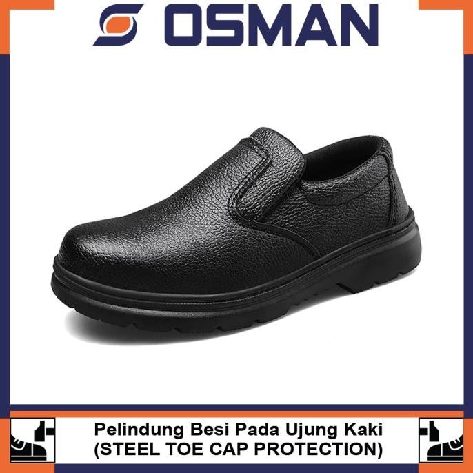 OSMAN Sepatu Safety Slip On Sepatu Safety Tanpa Tali Safety Slop Terlaris