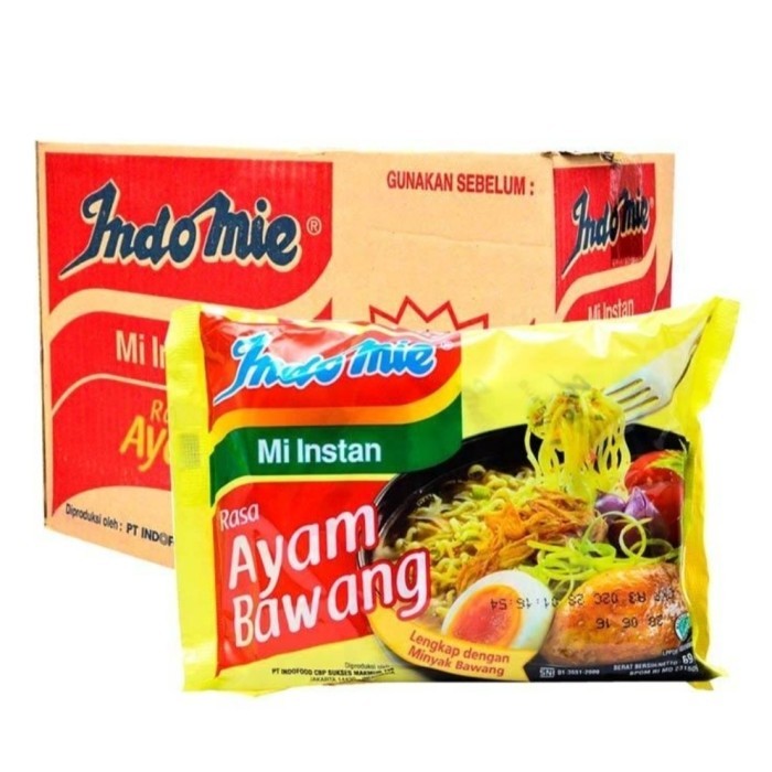 

PROMO MIE / PASTA / INDOMIE KUAH RASA AYAM BAWANG 1 DUS ISI 40 PCS NON COD