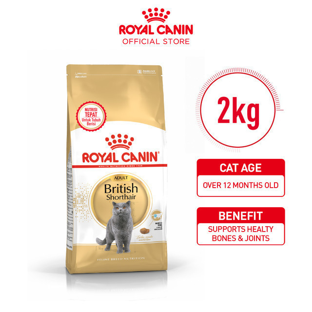 Royal Canin British Shorthair Adult (2kg) Dry Makanan Kucing Dewasa - Feline Breed Nutrition