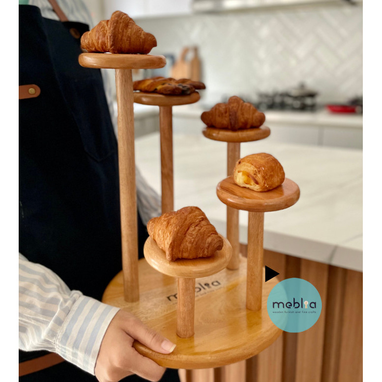 Jenna Wooden Cake Tier Tray Wadah Kue Bertingkat Tatakan Kue