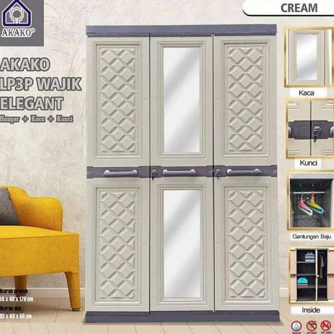 Lemari Plastik Akako 3 Pintu Classic