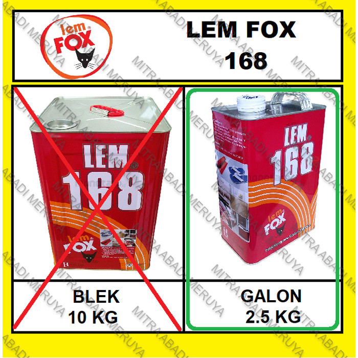 

LEM KUNING FOX 168 GALON 2.5 KG LEM HPL LEM 168 LEM TRIPLEK