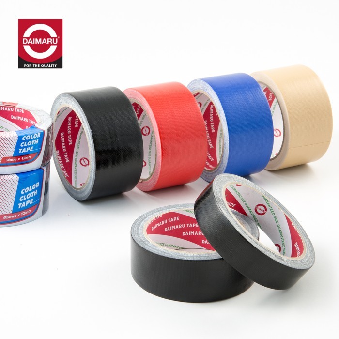 

[PAKET 12PCS] DAIMARU CLOTH TAPE LAKBAN KAIN HITAM 36 MM X 12 METER