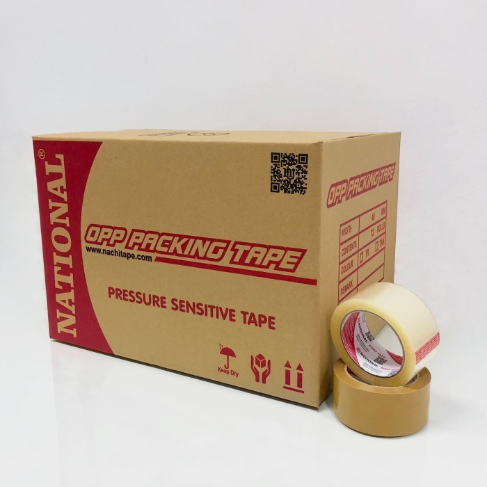 

(DUS) NATIONAL RED OPP PACKING TAPE LAKBAN TRANSPARAN 48 MM X 90 YARD ISI 72ROLL