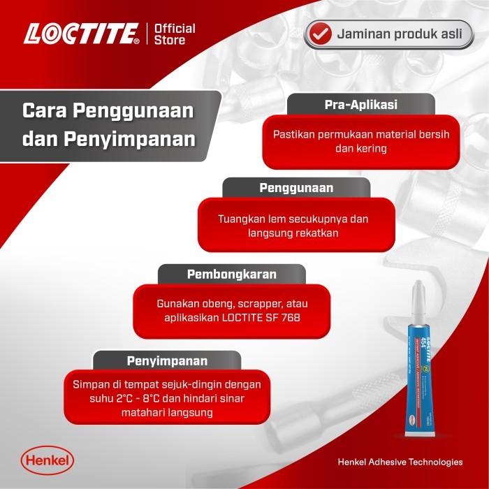 

HENKEL LOCTITE 454 INSTANT ADHESIVE GEL LEM INSTAN SERBAGUNA 20GR TWIN
