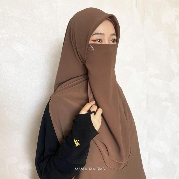 Maslaha Niqab L Hijab Square Curve Instant Syar'I I Jilbab Segi Empat Curve Syar'I Jumbo Kerudung Wa