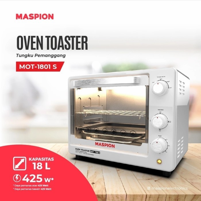 Oven Listrik Maspion MOT-1801S Oven Toaster MOT1801S 18 Liter MOT 1801