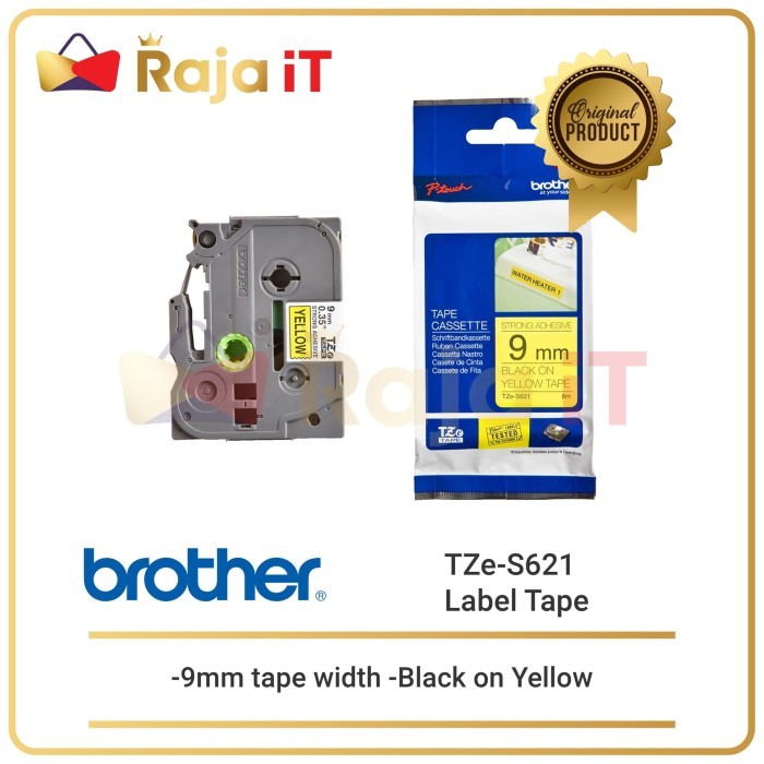 

Sale Brother Label Tape Tze S621 Strong Adhessive 9Mm Black On Yellow