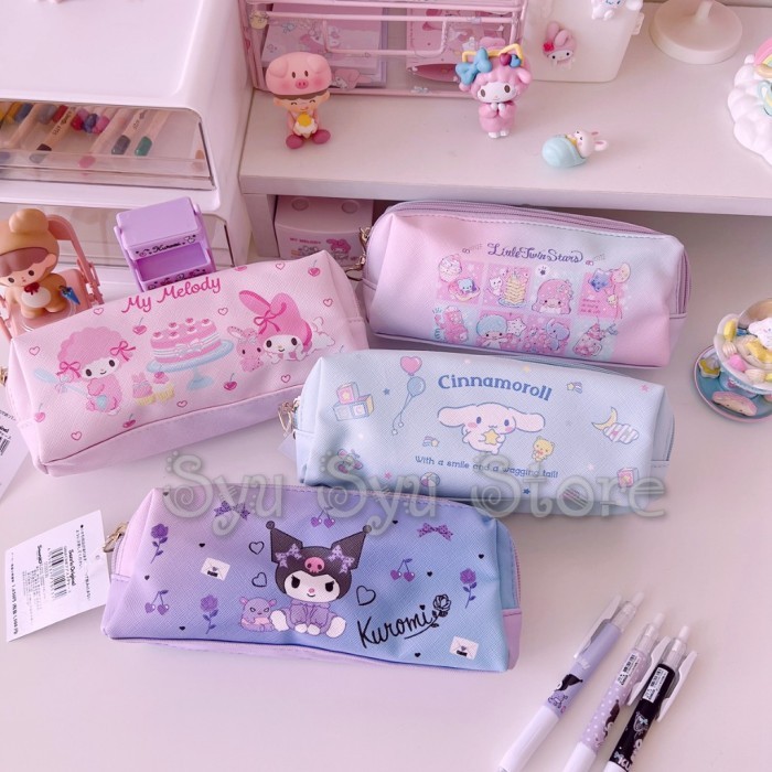 

Pouch Tempat Pensil 2 Sekat Resleting My Melody Kuromi Cinnamoroll