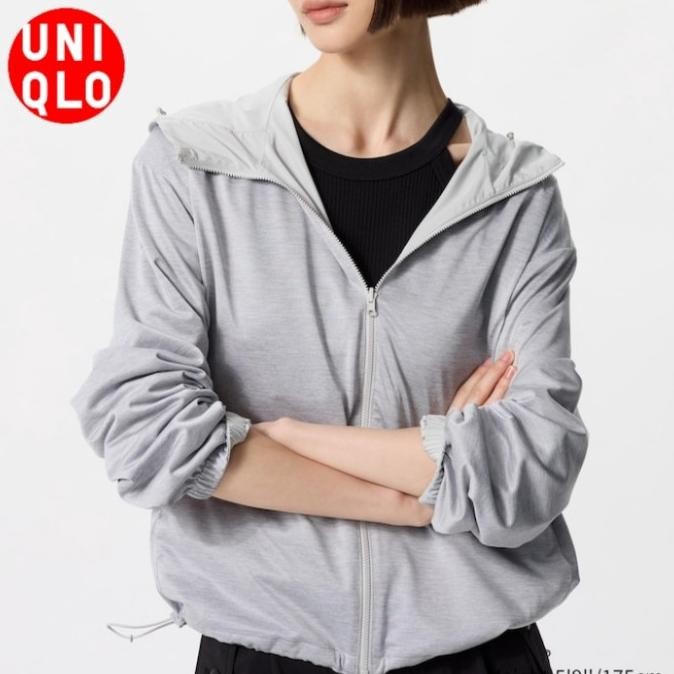 Grosir Uniqlo Jaket Parka Lapis Jersey Lembut Reversibel Water Repellent Wanita Original Jastip