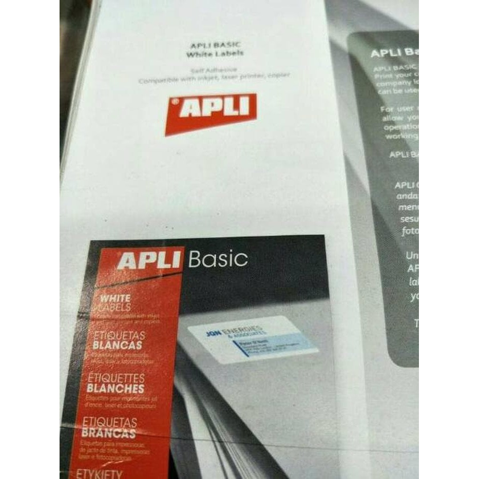 

APLI BASIC LABEL REF 02430 / 100 LEMBAR WHITE LABELS LIMITED