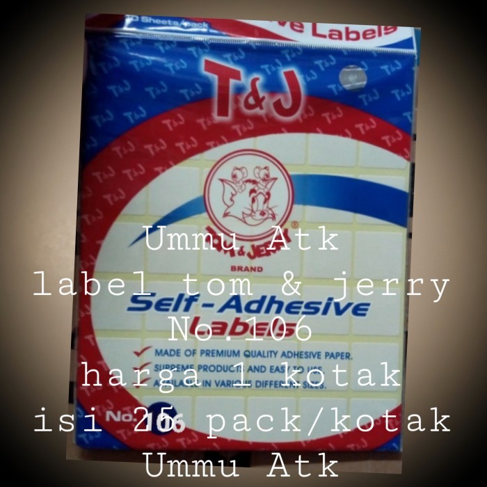 

LABEL TOM & JERRY NO 106 HARGA UNTUK 1 KOTAK
