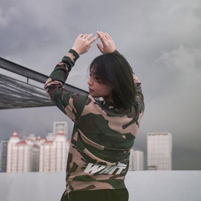 Sale Off White Fw18 Camo Crewneck Sweater 100% Original