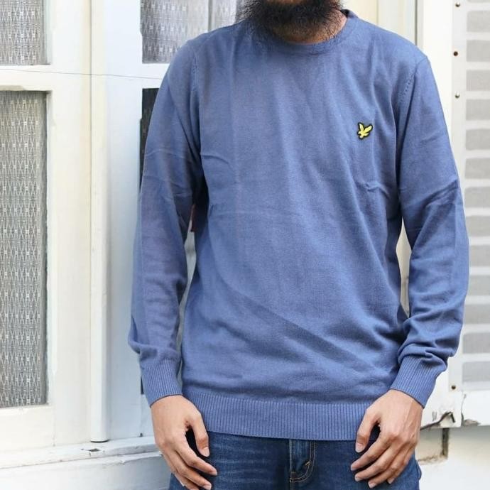 Promo Lyle Scott Merino Jumper Indigo Blue Original