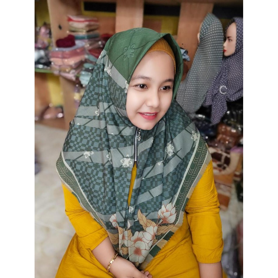 Paket Hemat Hijab Ziper Motif 5Pc Instan Mewah Zipper Muslim Mutiara Hijab Motif
