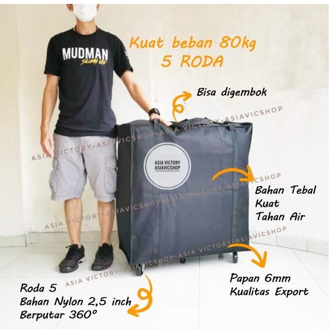 Tas Travel Troli Barang Belanja Roda 4 Kuat Besar Trolley Shopping Bag